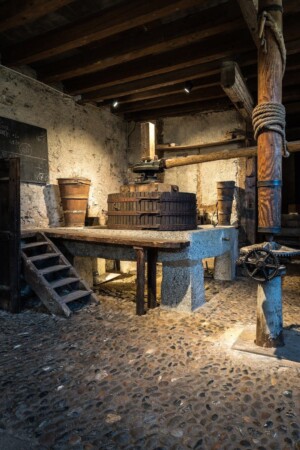 Pressoir dans le cave principale du Château.